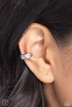 Load image into Gallery viewer, Featuring a layered effect, sleek and studded silver bars stack around the ear for a dynamic statement. Features a smooth surface for sliding ability to desired position on the ear. Due to its structure, adjusting capability is limited.
