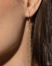 Load image into Gallery viewer, Gliding along a dainty gold chain, a gold sunburst pendant, embellished with gold foil against a navy backdrop creates a stunning sunny statement. Features an adjustable clasp closure. 
