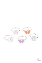 Load image into Gallery viewer, Dotted with glittery rhinestones, the colorful butterfly frames vary in shades of pink, white, Amethyst Orchid, Cerulean, and Burnt Coral.
