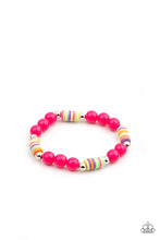 Load image into Gallery viewer, Featuring a variety of rubbery multicolored accents, the colorful stretchy bracelets vary in shades of blue, green, purple, pink, and orange.
