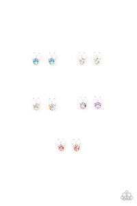 Featuring white bunny ears, the Easter inspired frames include glittery pairs of rhinestones that vary in shades of blue, white, purple, pink, and iridescent. Earrings attach to standard post fittings