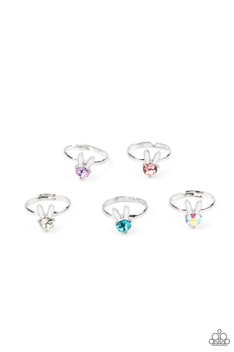 Featuring dainty white pairs of bunny ears, the Easter inspired frames feature Easter inspired frames feature pink, purple, blue, white, and iridescent rhinestone centerpieces.