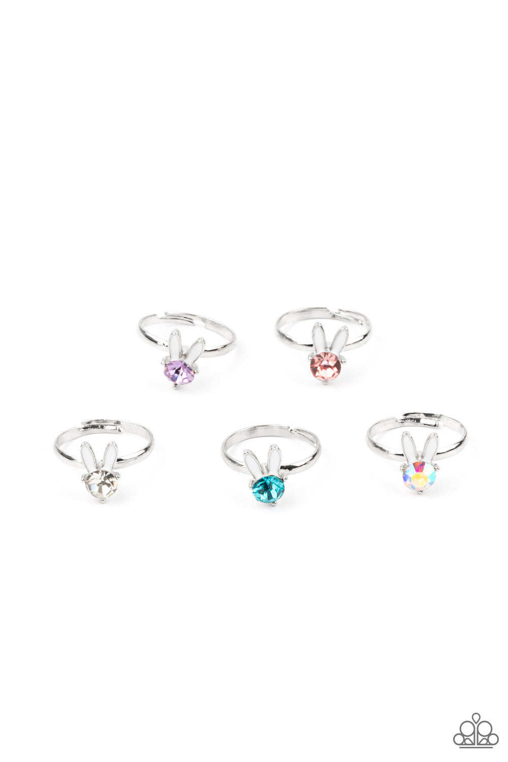 Featuring dainty white pairs of bunny ears, the Easter inspired frames feature Easter inspired frames feature pink, purple, blue, white, and iridescent rhinestone centerpieces.