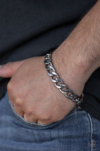 Load image into Gallery viewer, A thick strand of gunmetal curb link chain is wrapped around the wrist for a classic look. Features an adjustable clasp closure.
