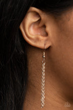 Load image into Gallery viewer, A shiny rose gold lotus blooms along a dainty rose gold chain, creating a whimsical pendant below the collar. Features an adjustable clasp closure. 
