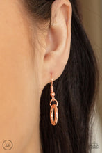 Load image into Gallery viewer, A collection of oversized shiny copper ovals and shiny copper fittings interlock around the neck, creating an intense industrial look. Features an adjustable clasp closure.
