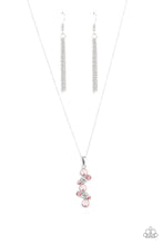 Load image into Gallery viewer, Featuring classic round and regal emerald style cuts, a glittery collection of pink and white rhinestones delicately coalesce into a glamorous pendant below the collar. Features an adjustable clasp closure.
