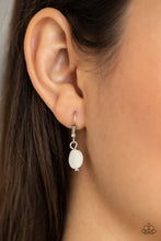 Load image into Gallery viewer, A summery collection of shiny white shell-like discs and dainty yellow beads are threaded along invisible wires, creating colorful layers falling below the collar. Features an adjustable clasp closure.
