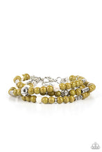 Load image into Gallery viewer, A collection of Willow and white stone beads, silver cube beads, and ornate silver accents are threaded along invisible bands around the wrist, creating earthy layers. Features an adjustable clasp closure
