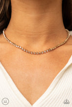 Load image into Gallery viewer, A strand of brilliant white rhinestones set in classic gold fittings creates a stunningly radiant display across the collar. Features an adjustable clasp closure
