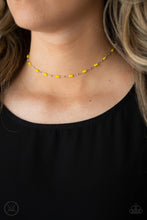 Load image into Gallery viewer, Dainty silver beads and cylindrical Illuminating beads delicately link around the neck, creating a minimalist inspired pop of color. Features an adjustable clasp closure.
