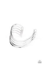 Load image into Gallery viewer, Layers of flat silver bars delicately curve in a wavy fashion across the wrist, coalescing into an airy cuff. 
