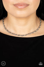 Load image into Gallery viewer, An ornately linked silver chain wraps around the neck, resulting in an edgy minimalist inspired grit. Features an adjustable clasp closure.
