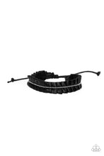 Load image into Gallery viewer, Infused with a dainty strand of silver ball chain, a ribbon of black leather gathers into a pleated bracelet around the wrist for a rustic flair. Features an adjustable sliding knot closure.
