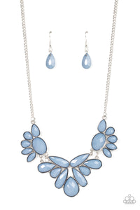 A dewy collection of oval, teardrop, and marquise Spring Lake beads fans out below the collar, blooming into enchanting floral frames that delicately link into a whimsical centerpiece. Features an adjustable clasp closure.
