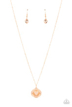 Load image into Gallery viewer, Embossed with a dainty heart, a gold pendant bursts from the center of a dainty gold satellite chain below the collar for a romantic flair. Features an adjustable clasp closure.
