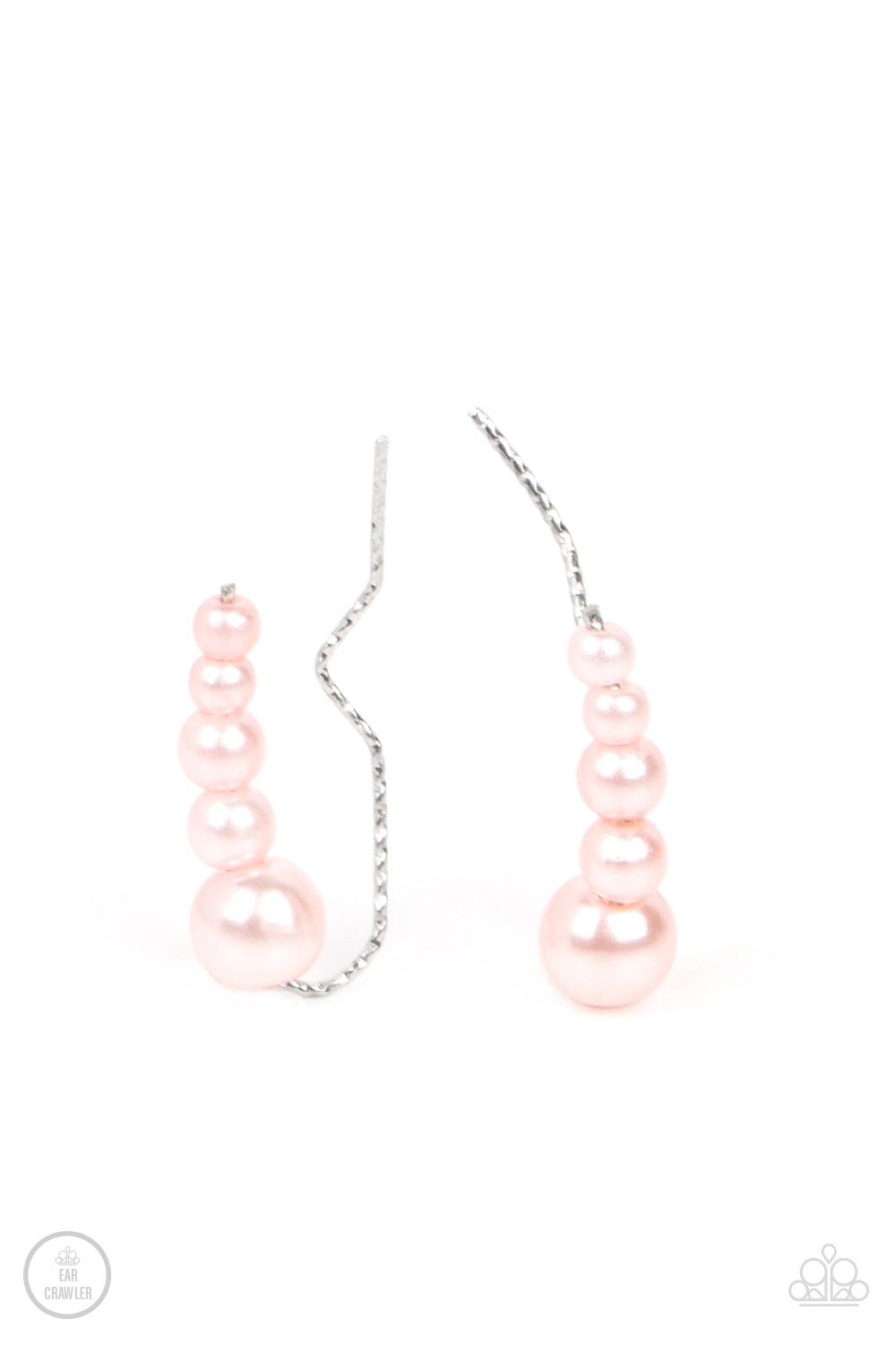 A bubbly cluster of dainty pink pearls decrease in size as they climb the ear, curving into an effervescent accent. Features an extended post fitting that climbs the back of the ear and can be pressed together for a more secure fit.