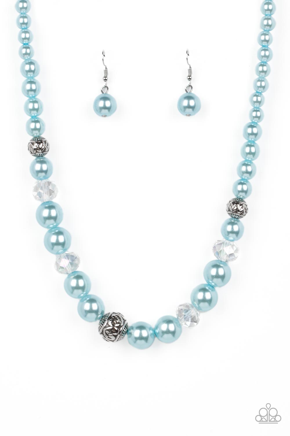 Bubbly Spun Sugar pearls, textured silver accents, and clear faceted beads nobly drape around the collar for a refined pop of color. Features an adjustable clasp closure.