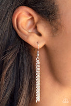 Load image into Gallery viewer, Featuring a reflective focal point and an exaggerated faceted surface, a dramatically oversized, iridescent gem sparkles at the bottom of a lengthened silver chain for an out-of-this-world kind of dazzle. Features an adjustable clasp closure. Due to its prismatic palette, color may vary. 
