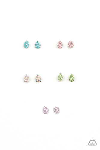 The Easter inspired frames feature dainty egg frames that vary in shades of blue, pink, green, purple, and multicolored. Earrings attach to standard post fittings.