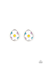 Load image into Gallery viewer, The colorful Easter inspired frames feature Easter egg, rabbit, and chick frames. Earrings attach to standard post fittings.
