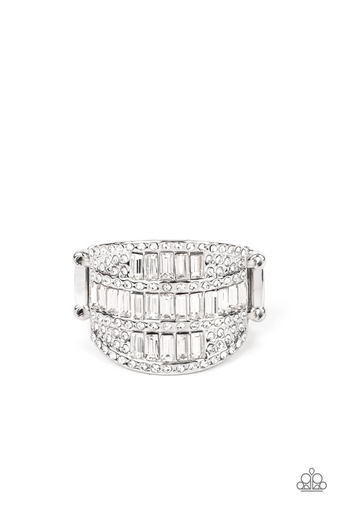 White Rhinestone Life of the Party Ring January 2022