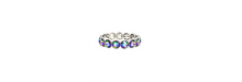 Load image into Gallery viewer, Faceted oil spill-like iridescent gems are pressed into sleek silver frames. The glittery frames are threaded along elastic stretchy bands, creating a glamorous look around the wrist.  Sold as one individual bracelet.  New KitFANFAVORITE This Fan Favorite is back in the spotlight at the request of our 2021 Life of the Party member with Pink Diamond Access,
